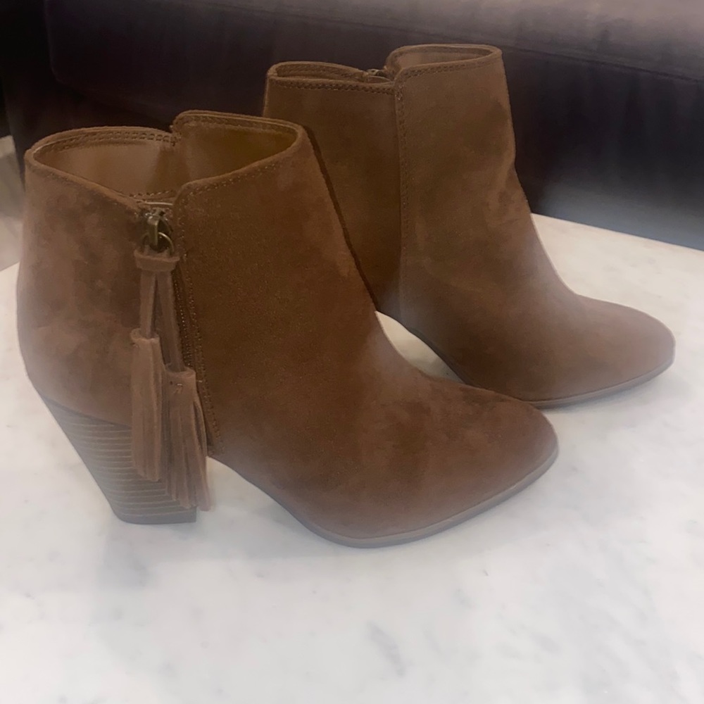 Brown Tassel Booties